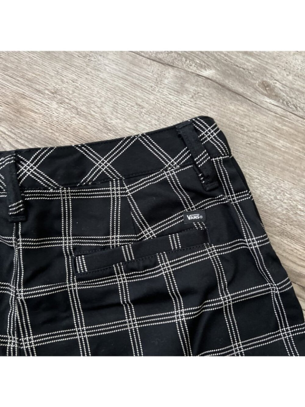 Vans Breanna Relaxed Straight Pants Womens 25 Black Check Plaid Ankle Length - Picture 12 of 16